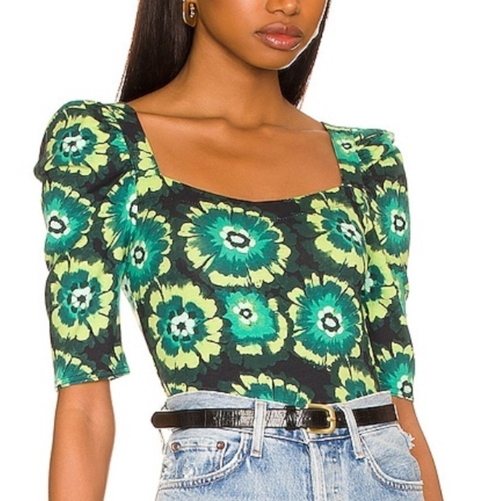NWT Free People Give Me More Top size small Green Combo